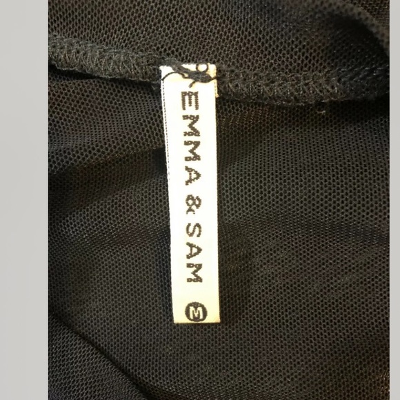 Emma & Sam Mesh Top Size M Black Denim # M20 - Picture 7 of 8